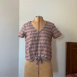 Madewell Plaid Cotton Blouse